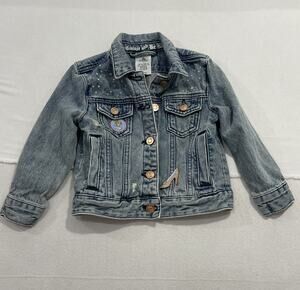 DISNEY STORE PARKS PRINCESS CINDERELLA CASTLE DENIM JEAN JACKET GIRLS SIZE 3